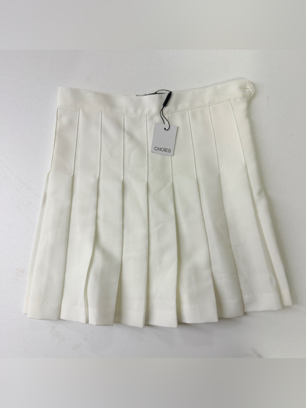 Choies White Pleated Tennis Mini Skirt NWT Size Large